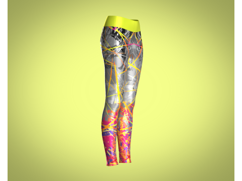 Girls Sports Leggings - Sporty Printed 3D 模型