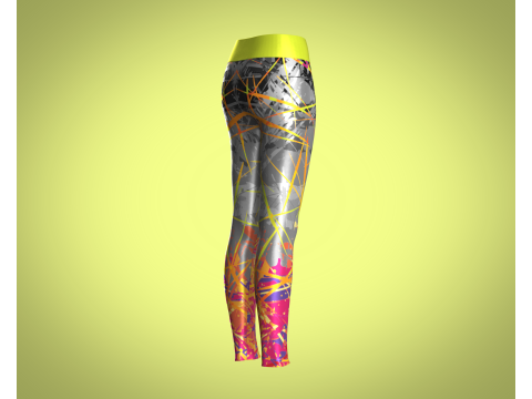 Girls Sports Leggings - Sporty Printed 3D 模型