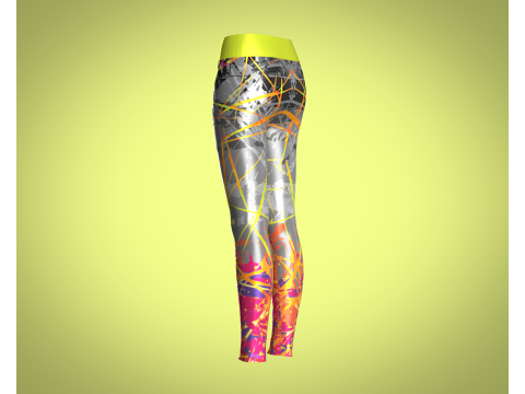 Girls Sports Leggings - Sporty Printed 3D 模型