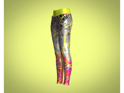 Girls Sports Leggings - Sporty Printed 3D 模型