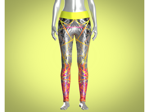Girls Sports Leggings - Sporty Printed 3D 模型