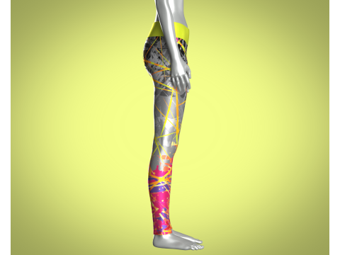 Girls Sports Leggings - Sporty Printed 3D 模型