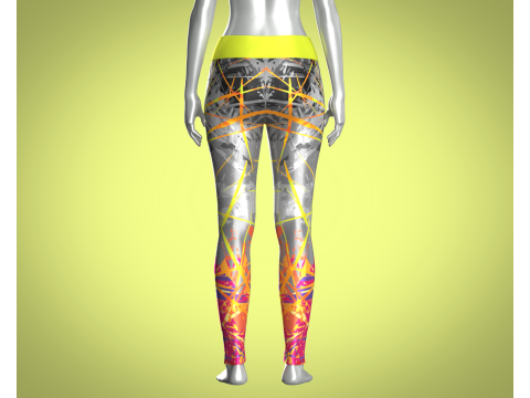 Girls Sports Leggings - Sporty Printed 3D 模型