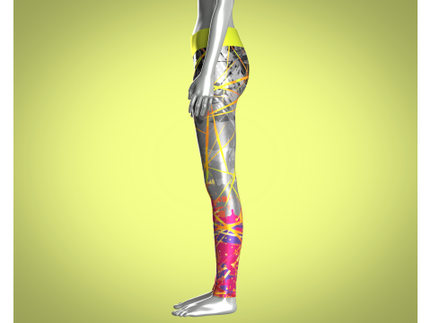 Girls Sports Leggings - Sporty Printed 3D 模型