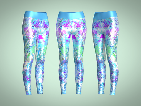 Girls Sports Leggings - Sporty Print 3D Model