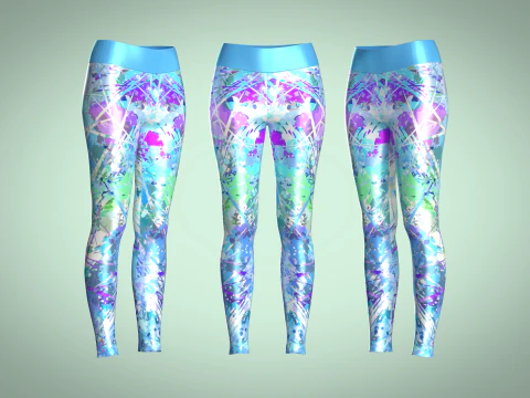 Спортивные леггинсы для девочек - спортивный принт 3D Модель