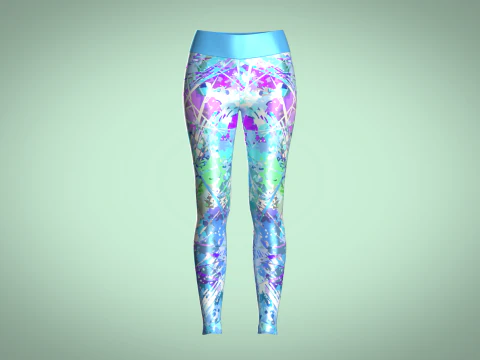 Girls Sports Leggings - Sporty Print 3D Model