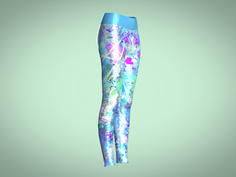 Girls Sports Leggings - Sporty Print Modelo 3D