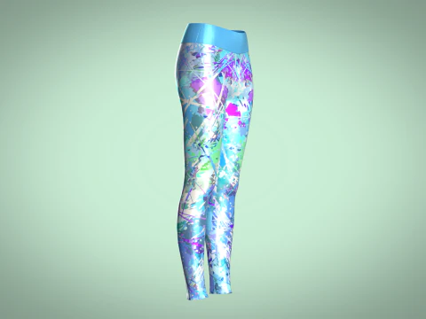 Girls Sports Leggings - Sporty Print 3D Model