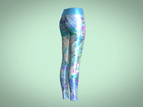 Girls Sports Leggings - Sporty Print 3D Model