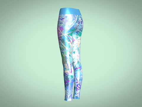 Girls Sports Leggings - Sporty Print Modelo 3D