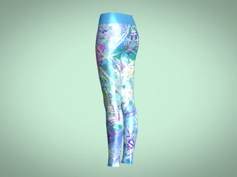 Girls Sports Leggings - Sporty Print 3D Model