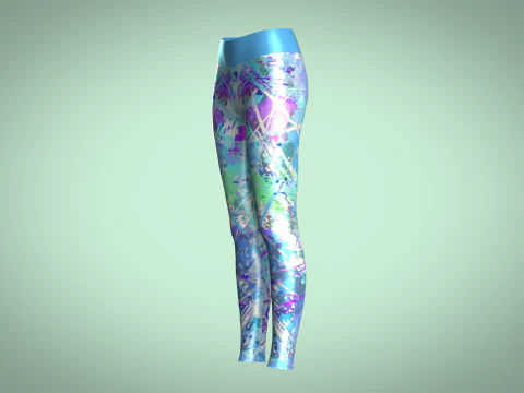 Girls Sports Leggings - Sporty Print 3D Model