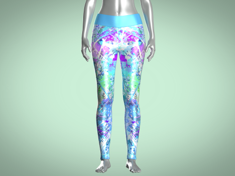 Girls Sports Leggings - Sporty Print Modelo 3D