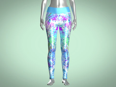 Girls Sports Leggings - Sporty Print 3D Model