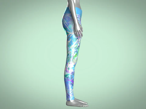 Girls Sports Leggings - Sporty Print 3D Model