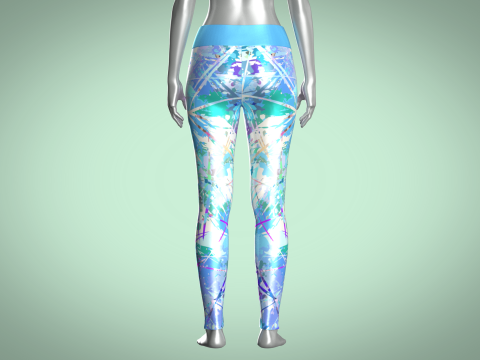 Girls Sports Leggings - Sporty Print Modelo 3D