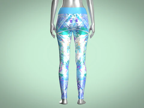 Girls Sports Leggings - Sporty Print 3D Model