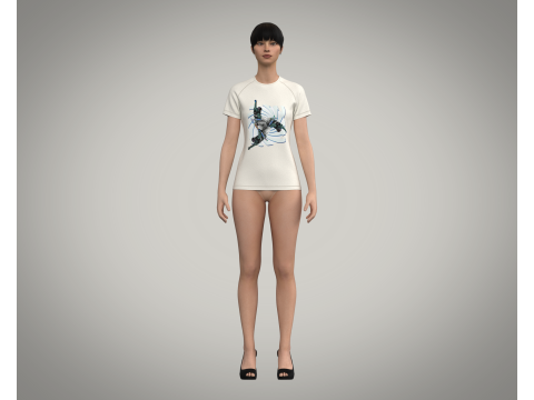 Girls T-Shirt 3D मॉडल