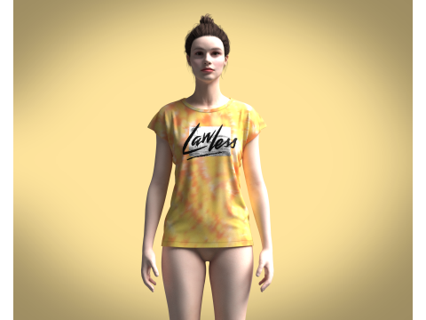 Girls Tops - Lawless Graphic 3D Model