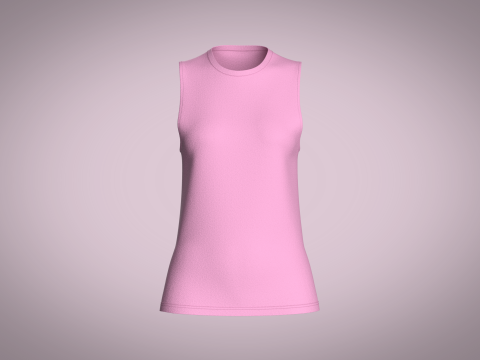 Girls Tank Tops - Single Color 3D Model