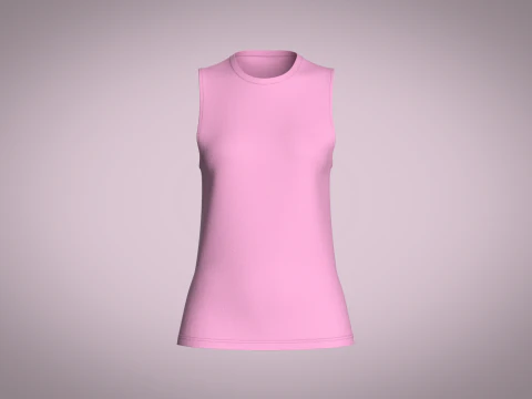 Майки для девочек - одноцветные 3D Модель