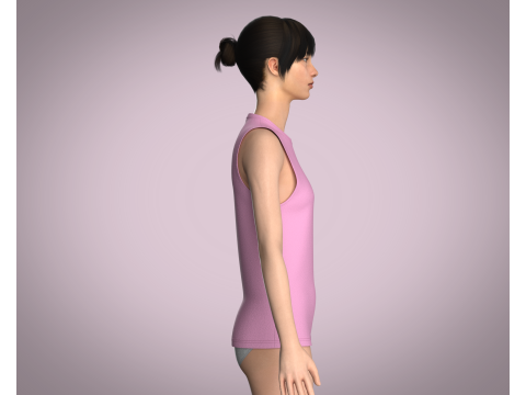 Girls Tank Tops - Single Color Model 3D