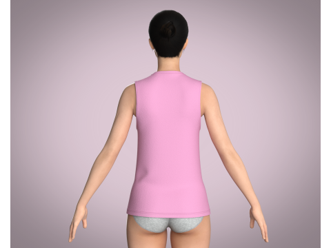 Girls Tank Tops - Single Color Model 3D