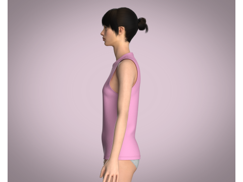 Girls Tank Tops - Single Color Model 3D