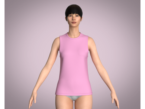 Girls Tank Tops - Single Color Model 3D