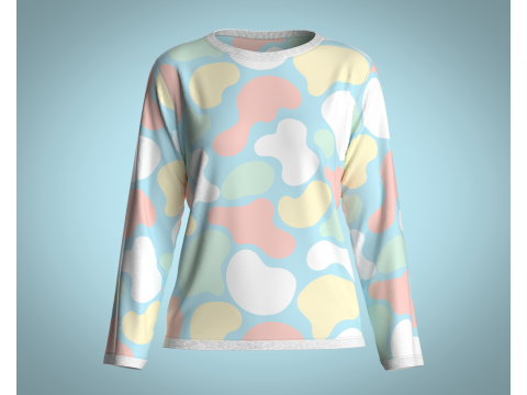 Girls - clouds Camo Tops 3Dモデル