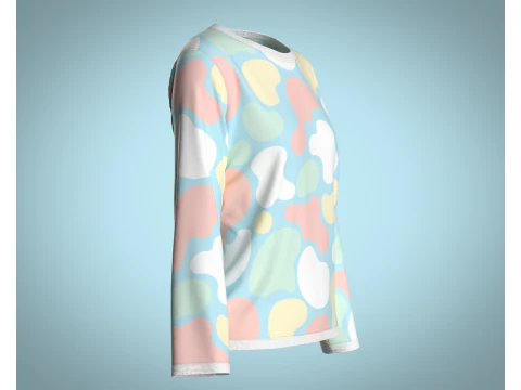 Girls - clouds Camo Tops 3D Model