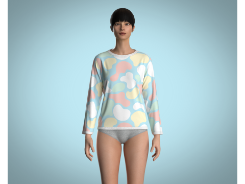 Girls - clouds Camo Tops 3D Модель