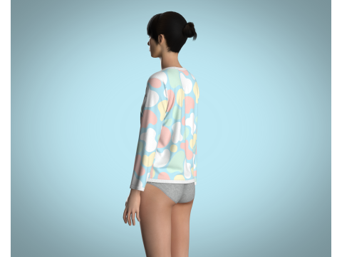 Girls - clouds Camo Tops 3D Модель
