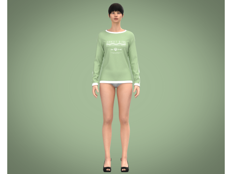 Girls - Beach Summer Sloganl Tops Modello 3D