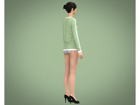 Girls - Beach Summer Sloganl Tops 3D Model