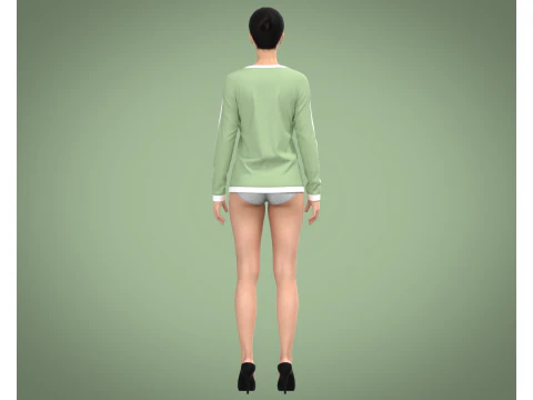 Girls - Beach Summer Sloganl Tops 3D Model