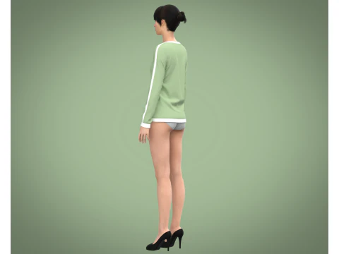 Girls - Beach Summer Sloganl Tops 3D Model