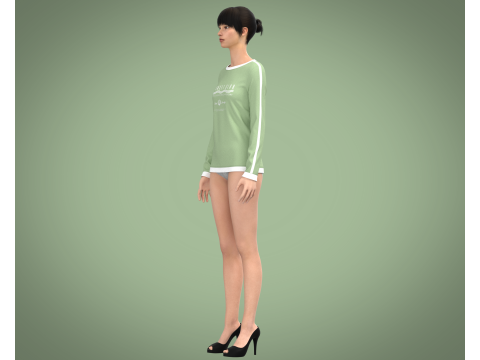 Girls - Beach Summer Sloganl Tops Modello 3D