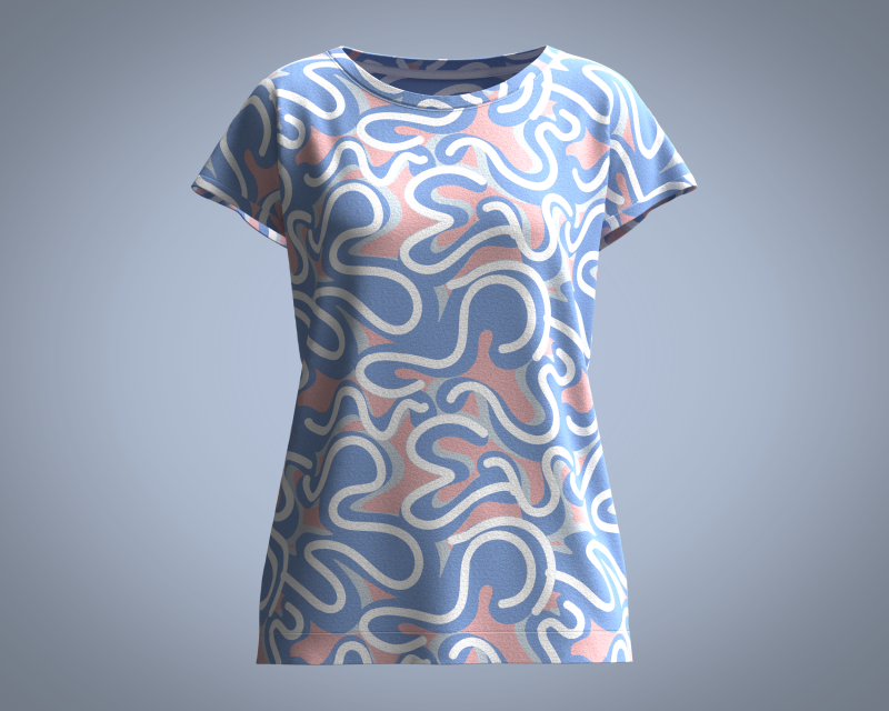 Girls - Pastel Squigg AOP Tops Model 3D .c4d .max .obj .3ds .fbx .stl .blend 