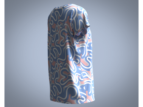 Girls - Pastel Squigg AOP Tops Model 3D