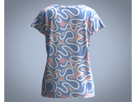 Girls - Pastel Squigg AOP Tops Model 3D
