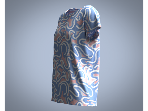 Girls - Pastel Squigg AOP Tops Model 3D