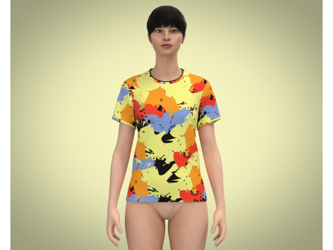Ladies AOP Tops Modèle 3D