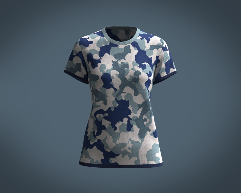 Ladies Camo T-Shirt 3Dモデル .c4d .max .obj .3ds .fbx .stl .blend 