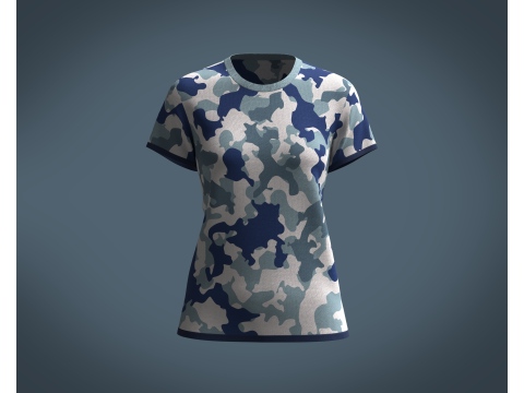 Ladies Camo T-Shirt 3D 모델
