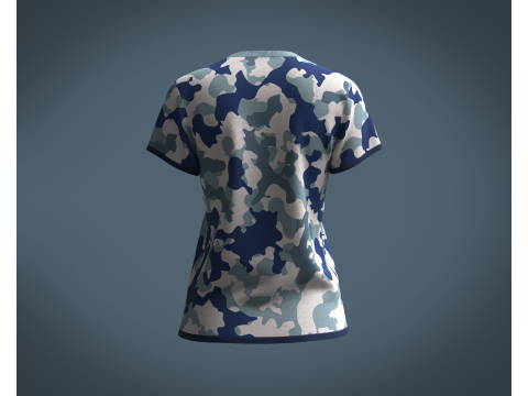 Ladies Camo T-Shirt 3Dモデル