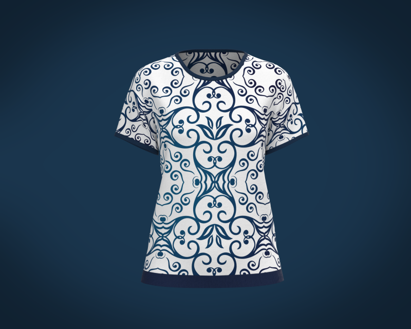 Ladies Blue Print Tops 3Dモデル .c4d .max .obj .3ds .fbx .stl .blend 