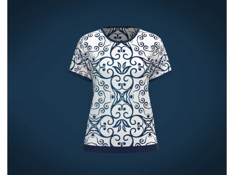 Женские синие топы с принтом 3D Модель