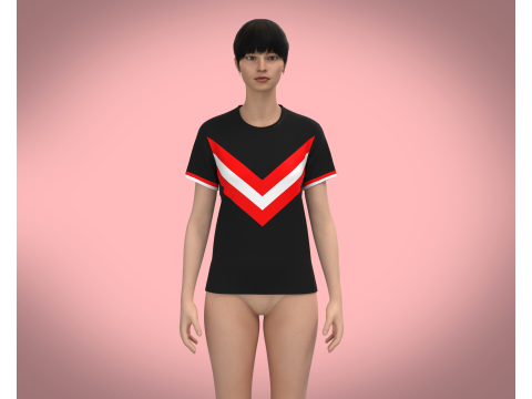 Ladies Black Tops Model 3D